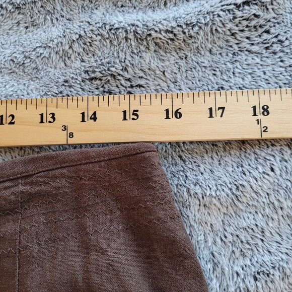 LArry Levine Womens Skirt Size 10 Brown Linen Blend Prairie Neutral Y2K 17170 - Picture 7 of 12